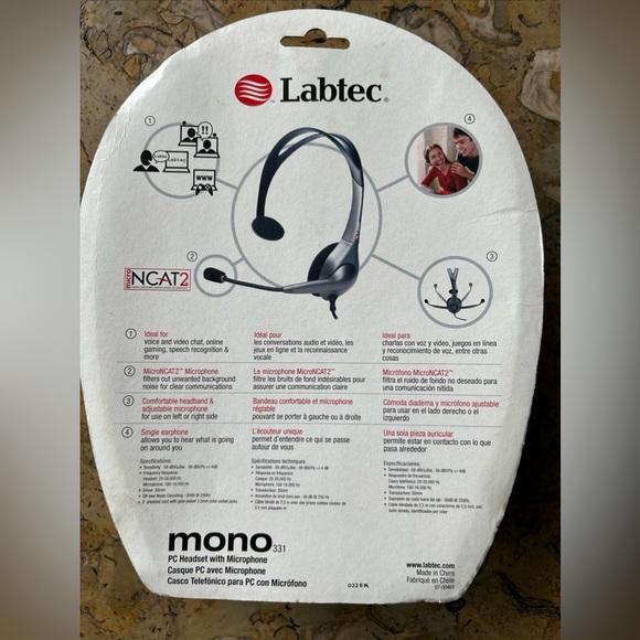 Labtec Axis-342 Stereo Headset w/ Microphone - Picture 2 of 3